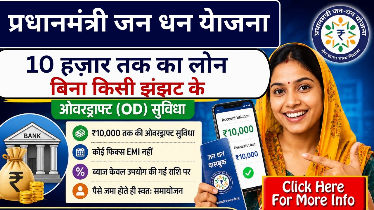 PM Jan-Dhan Yojana Loan:10,000 तक का इमरजेंसी लोन, जन धन खाताधारकों के लिए बड़ी खुशखबरी! जानिए कैसे करें अप्लाई?